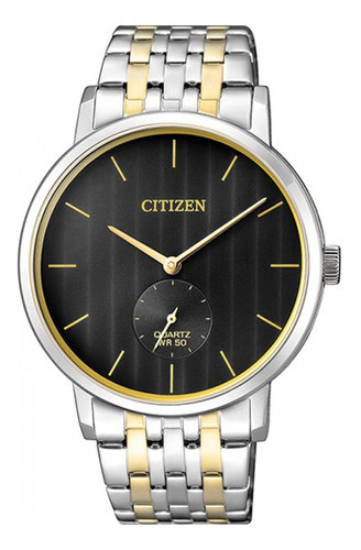 Reloj Citizen Hombre Pila 50m Clasico Be917455e Color de la malla Plateado/Dorado Color del bisel Plateado Color del fondo Negro