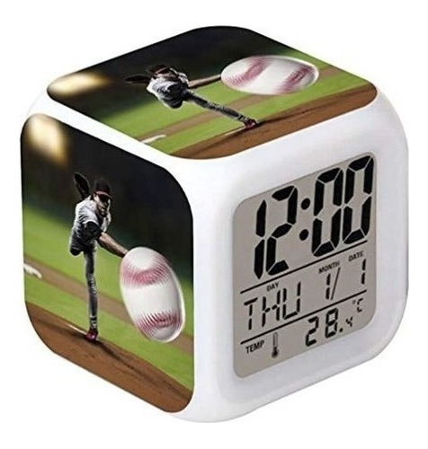 Cointone Led Despertador Beisbol Deporte Diseño Creativo E