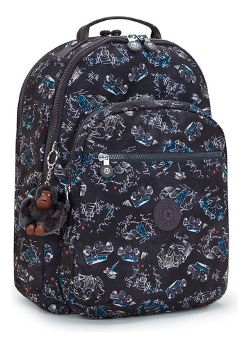 Mochila Kipling Seoul Lap Color Jungle Fun Race 100% Color Negro