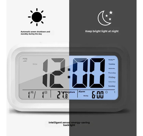 Para Despertador Led Digital Student White
