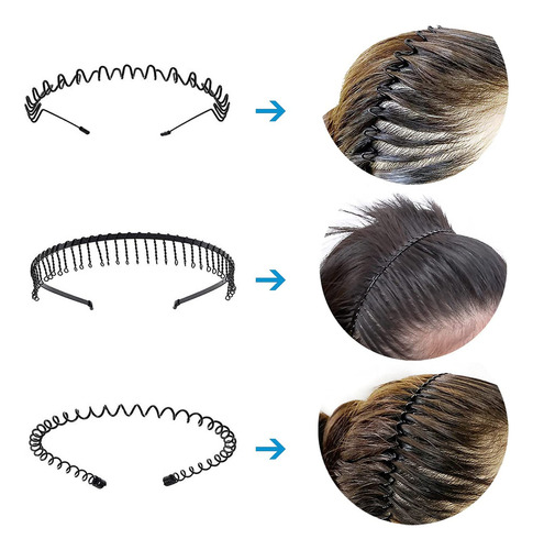 Yuakuod De Metal, 8 Pcs Ondulada Deportes Cabello Aro, Unise