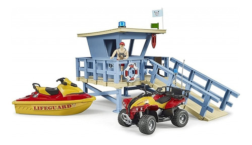 Bruder 62780 Bworld Life Guard Station With Quad And