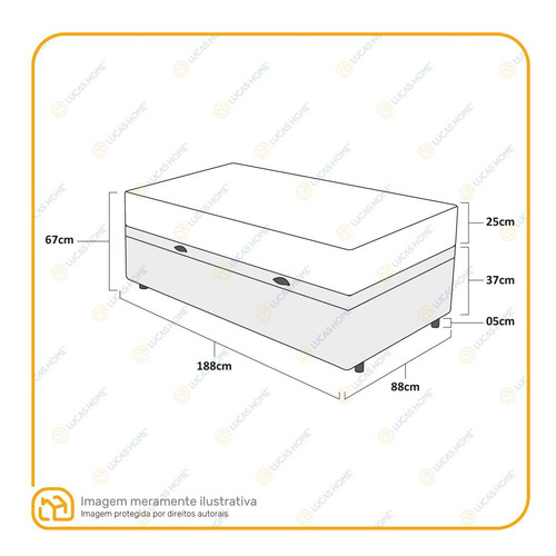 Cama Box Baú Com Colchão De Molas Ortobom Airtech Solteiro