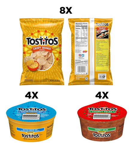Chips Tostitos Rounds Y Salsa De Queso Para Nachos 16 Unidad