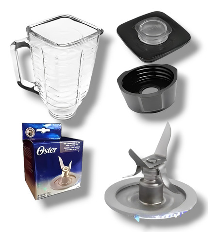 Kit Vaso De Vidrio Para Licuadora Oster Cuchilla Oferta 