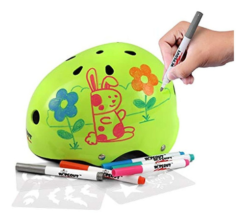 Casco De Bicicleta Para Niños De Borrado En Seco -neón