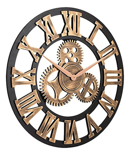 Oldtown Reloj 3d Retro Vintage Rústico De Madera 23 Pulgadas