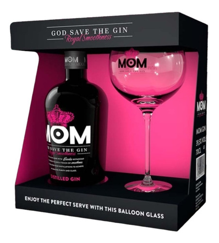 Gin Mom Royal Smoothnees 700 Ml Con Copa Para Gin Tonic