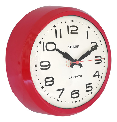Sharp Reloj De Pared Retro Rojo Diseño Redondo Sil