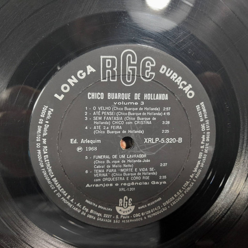 Imagem 7 de 8 de Vinil Lp Chico Buarque De Holanda Volume 3 Bom Estado 1968