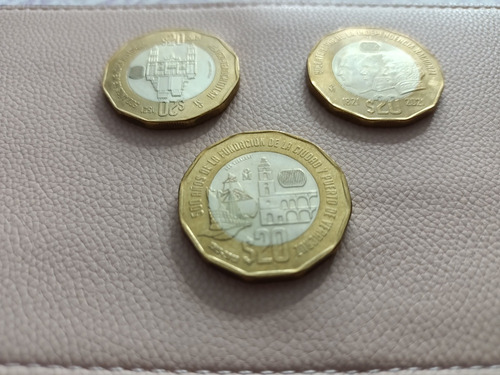 3 Monedas Conmemorativas De 20 Pesos