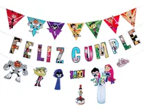 Comprar Jovenes Titanes Combo Cake Topper + Guirnaldas + Bengala Varios Jovenes Titanes\u002F Teen Titans Go