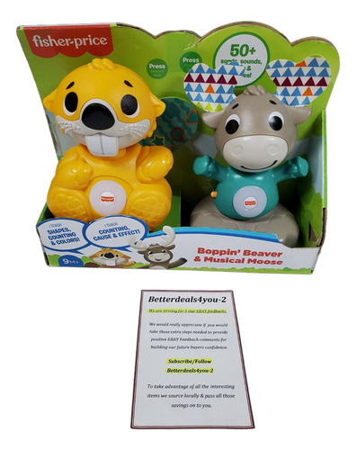 Fisher-price Linkimals Musical Moose + Boppin Beaver Juguete