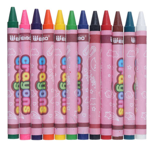 Lápices De Cera Para Niños Crayones 12 Pcs