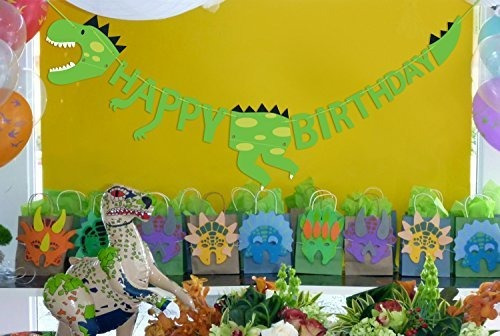 Cartel De Feliz Cumpleaños Con Diseño De Dinosaurio Color | Cuotas sin  interés