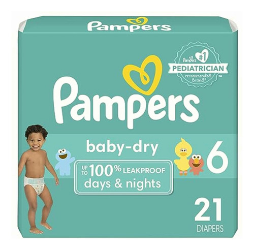 Pampers Baby-dry Disposable Diapers Size 6, 21 Count, Jumbo