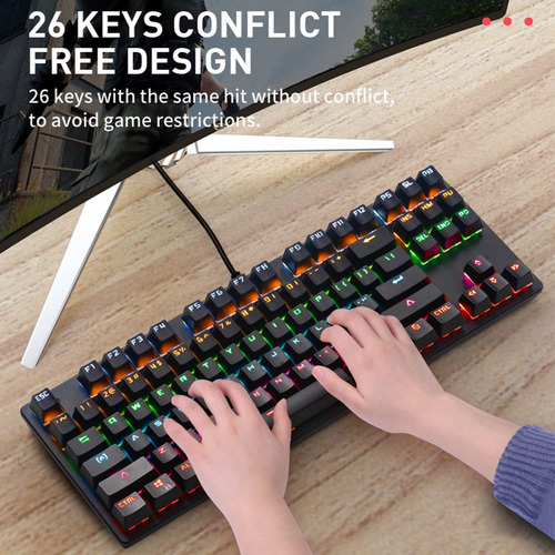 Gamer - Alfombrilla De Ratón Con Teclado Mecánico, Color Azu