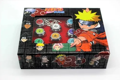 Anillo Miembro Akatsuki Cosplay Anime Naruto 10piezas+cuello