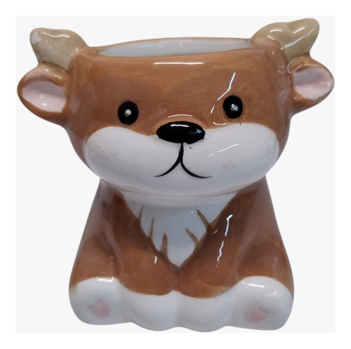 Macetita Mini Maceta Cerámica Animales Marrón Reno