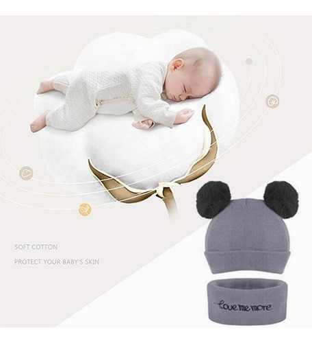 Conjunto Gorros Bufanda Bebé Redondos Oso Invierno Full