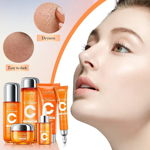 Kit Vitamina C 5x Sadoer Facial Aclarante Hidratante 6 En 1 Todo Tipo De Piel Día/noche