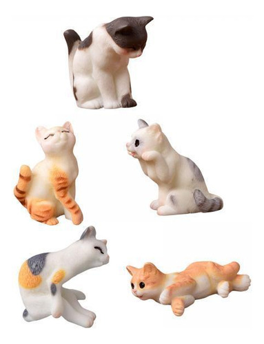 6 Creative Mini Cat Figure Collection Artesanía Para
