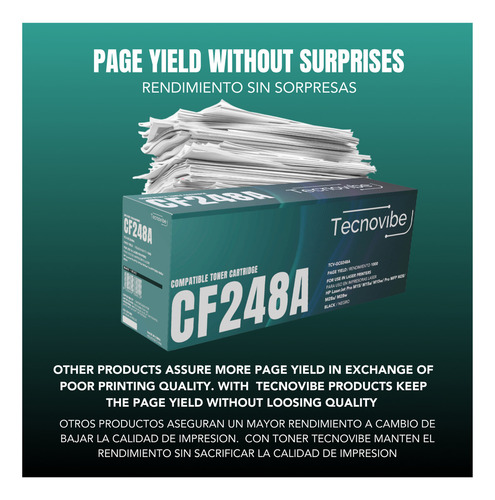 Toner Alternativo Tecnovibe Cf248a Con Chip Para Hp Laserjet Pro M15 M15a M15w Pro Mfp M28 M28a M28w Negro