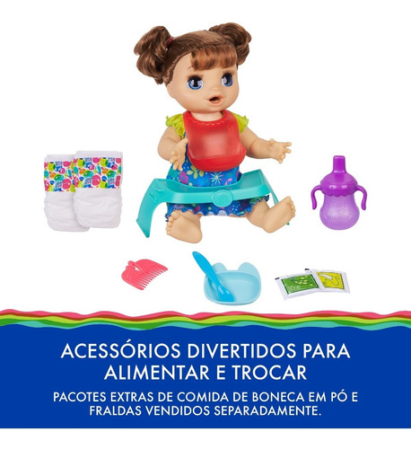 Boneca Baby Alive Bebe Faminta Morena E4895 Hasbro Original