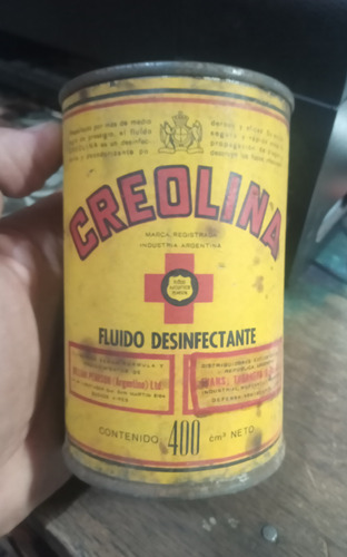Antigua Lata Llena De 400 Cm3 Creolina Fluido-desinfectante