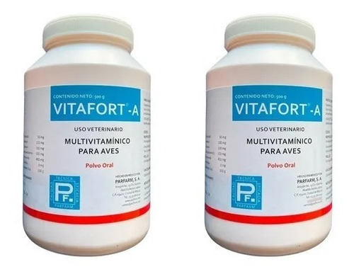 Vitafort A 500 Gr Vitaminas Para Aves (2 Tarros)