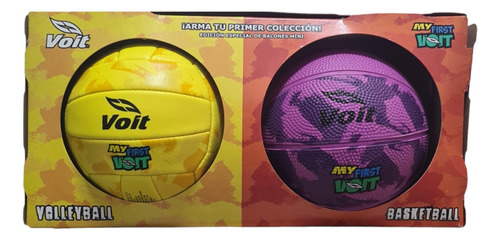 Pack Balones Voit Basquetbol Voleibol Tamaño Mini Niños Color Claro