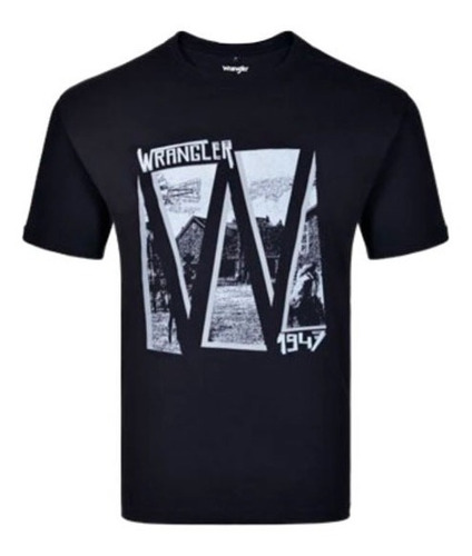 Camiseta Country Masculina Wrangler Preta Wm8079