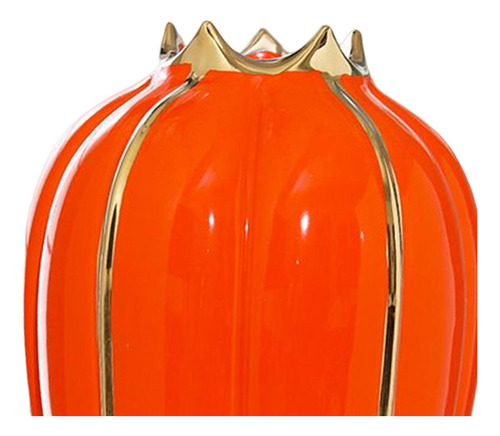 Florero De Cerámica Decoración Maceta Naranja 30x8x11.5cm