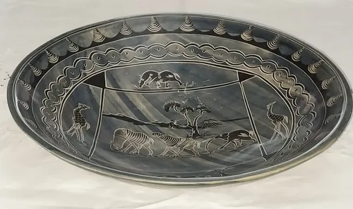 Antiguo Centro De Mesa Frutera Piedra Tallada Bellísima ! (Usado)