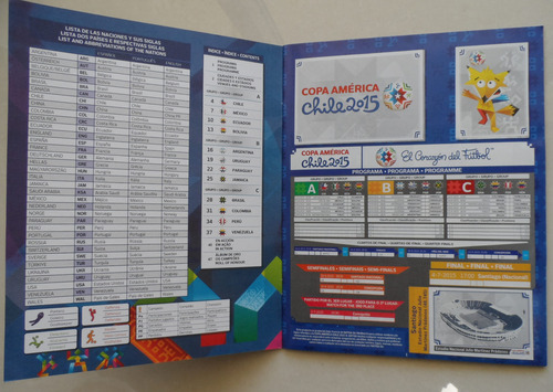 Álbum Figurinhas Copa América 2015 E Box Caixa Premium - Panini Completo Colado Capa Mole (Usado)