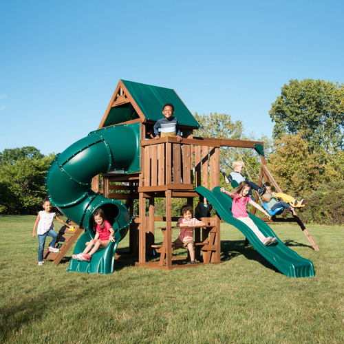 Juego Casa Club Para Niños Resbaladilla Tobogan Columpio Msi