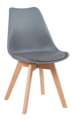 Mesa De Jantar Leda 100 Cm + 3 Cadeiras Estofadas Leda Cor Mesa branco com cadeiras cinza escuro