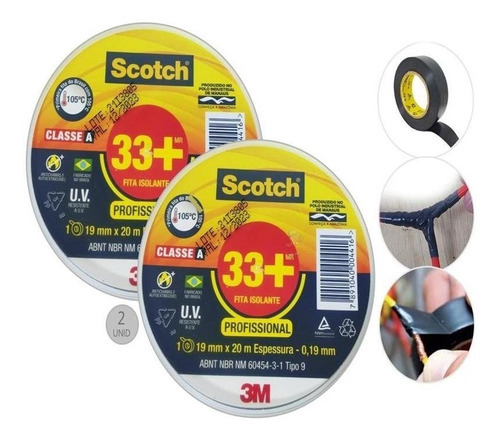 Kit de 2 unidades aislantes profesionales, 3 m, 33 o más, 20 m x 19 mm