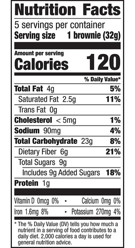 Fiber One Supreme Brownies, Triple Chocolate, Barras De Refr
