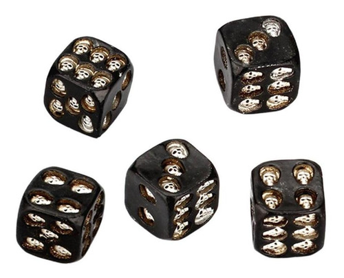 5 Piezas Cool Skull 6-sided Ktv Party Game Juguetes Plata