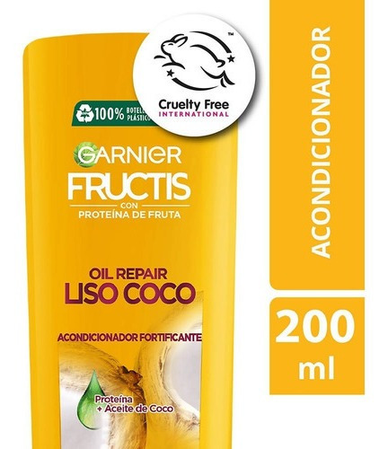 Acondicionador Fructis Oil Repair Liso Coco 200 Ml