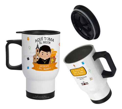 Mug Vaso Termico Viajero Para Carro Mejor Sacerdote