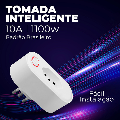 Tomada Inteligente Wifi 10a Ekaza Medidor De Consumo Smart Alexa Google Tuya Smart Life 110v