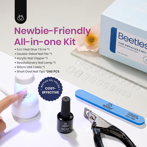 Kit De Extensão De Unhas Beetles Gel Nail Easy Com 240 Unida