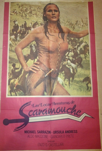La Locas Aventuras De Scaramouche En Poster Gigante De Cine! (Usado)