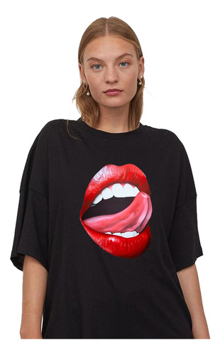 Remera Boca Mouth Lengua Aesthetic Unisex Algodón