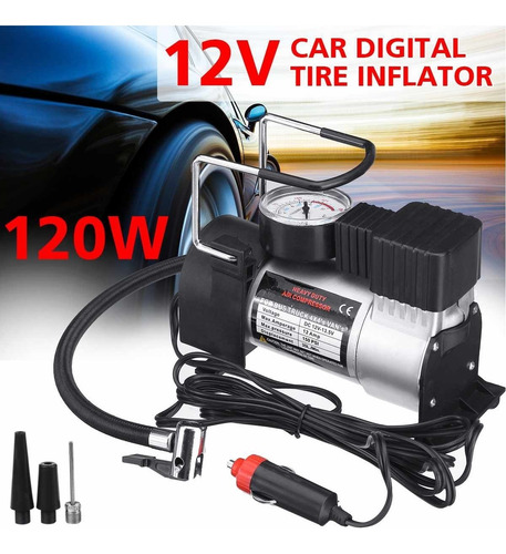Compresor De Aire Cubierta Auto Camioneta 12v Metal Va037