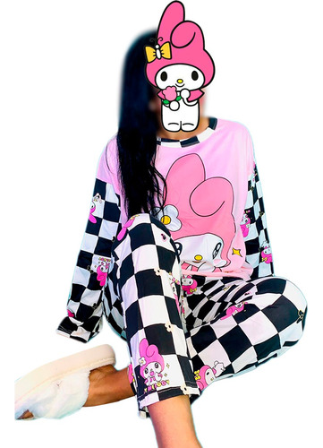 Pijama Hello Kitty Dama Moda Pantalón, Playera Y Calcetas