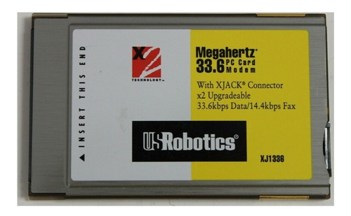 Us Robotics Xj1336 Megahertz 33.6k Pc Card Modem Con Xjack 