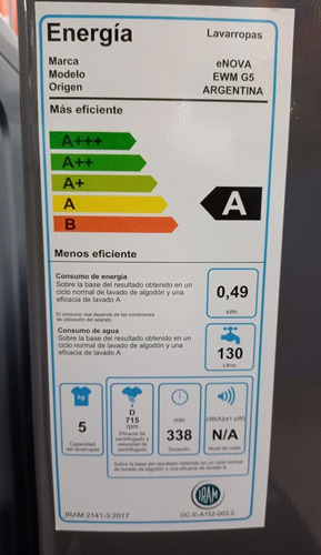 Imagen 4 de 4 de Lavarropas Automático Enova Ath-ewm 5kg Gris 5kg 220 v